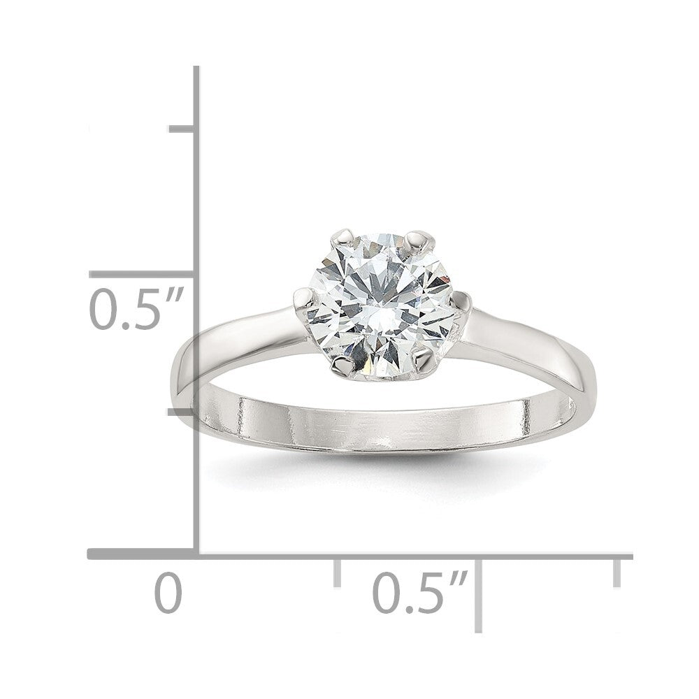 Sterling Silver Cubic Zirconia Ring Size 8
