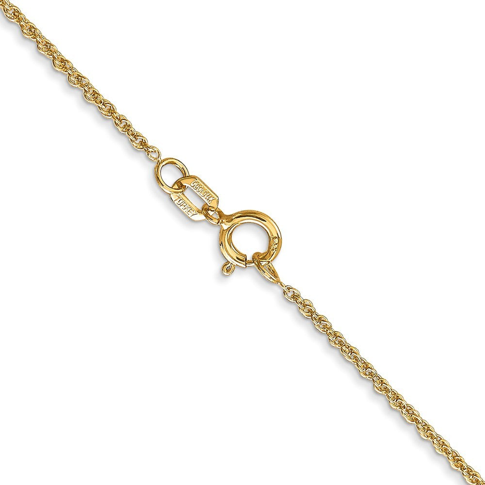 14k Yellow Gold 14 inch 1.1mm Baby Rope with Spring Ring Clasp Chain Necklace