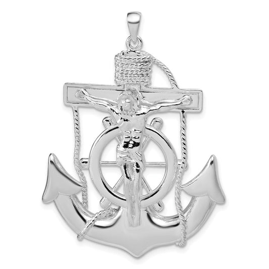 Sterling Silver Polished Mariner Cross Pendant Holiday Gift for Women