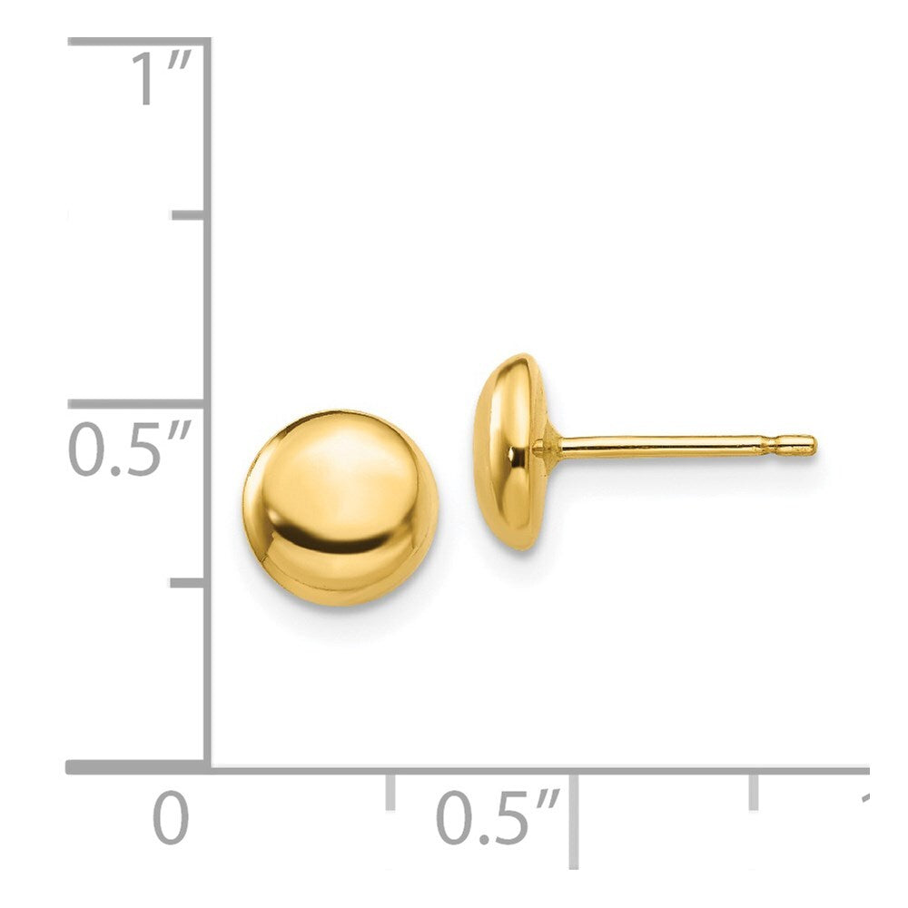 14k Yellow Gold Polished Half Ball Earrings Gift for Women