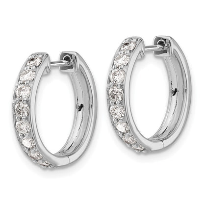 14k White Gold Diamond Hinged Hoop Earrings