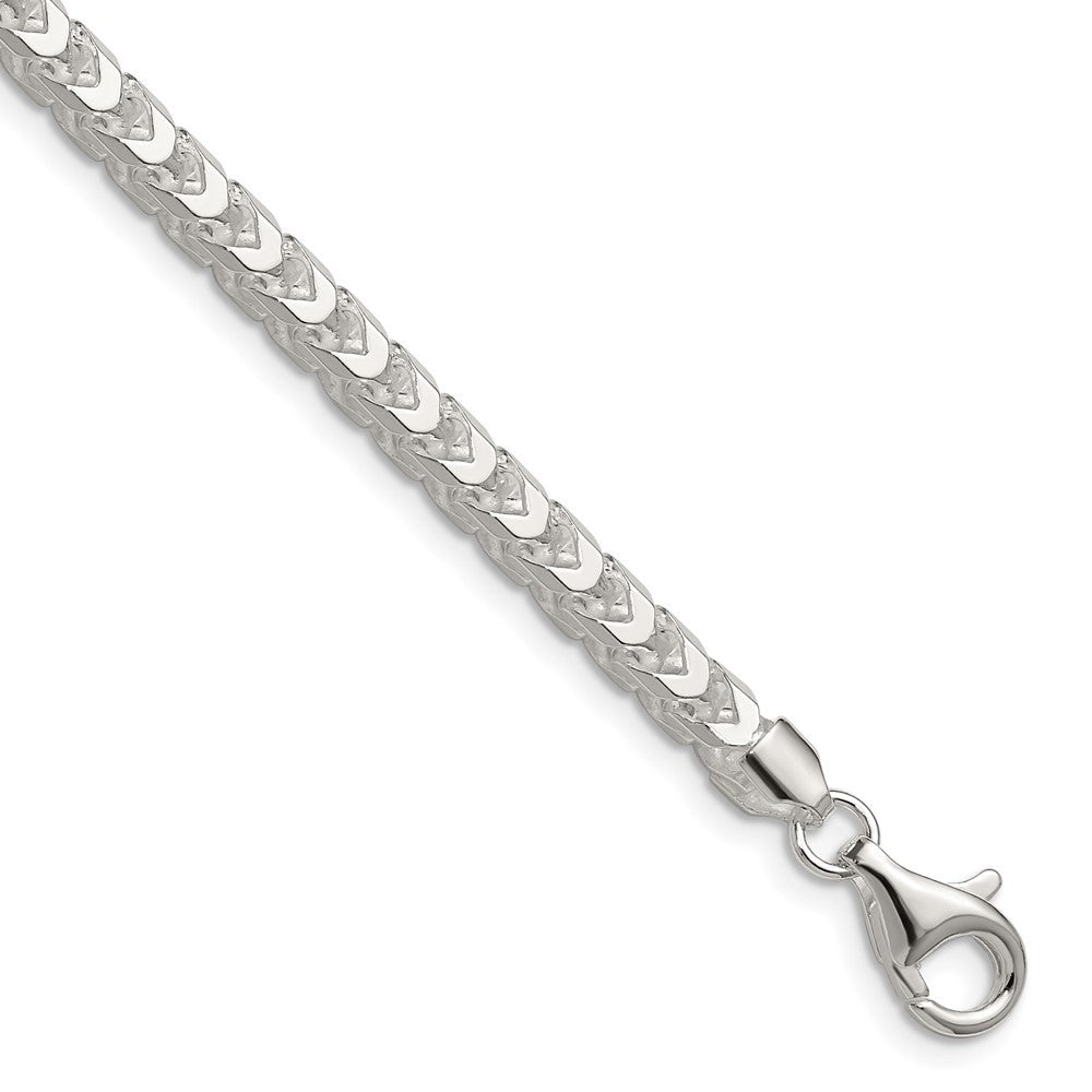 Sterling Silver 4.7mm Diamond-Cut Square Franco Chain Necklace