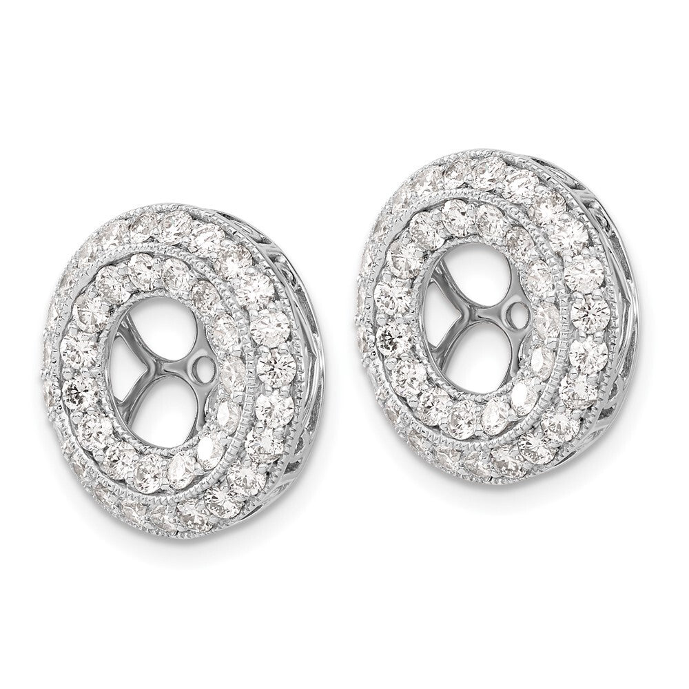 14k White Gold Fancy Diamond Earring Jackets