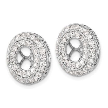 14k White Gold Fancy Diamond Earring Jackets
