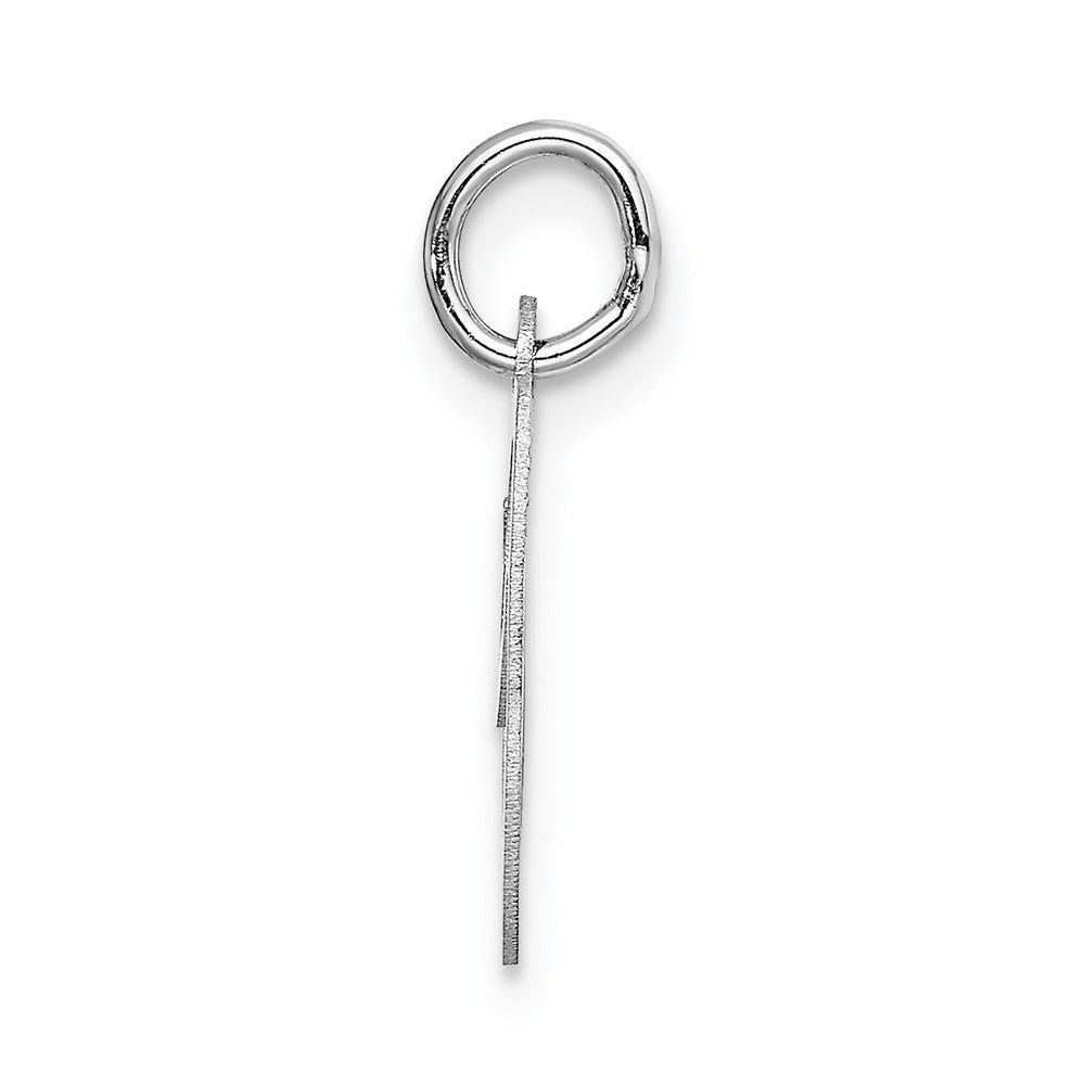 14k White Gold Small Fancy Script Letter O Initial Charm Pendant