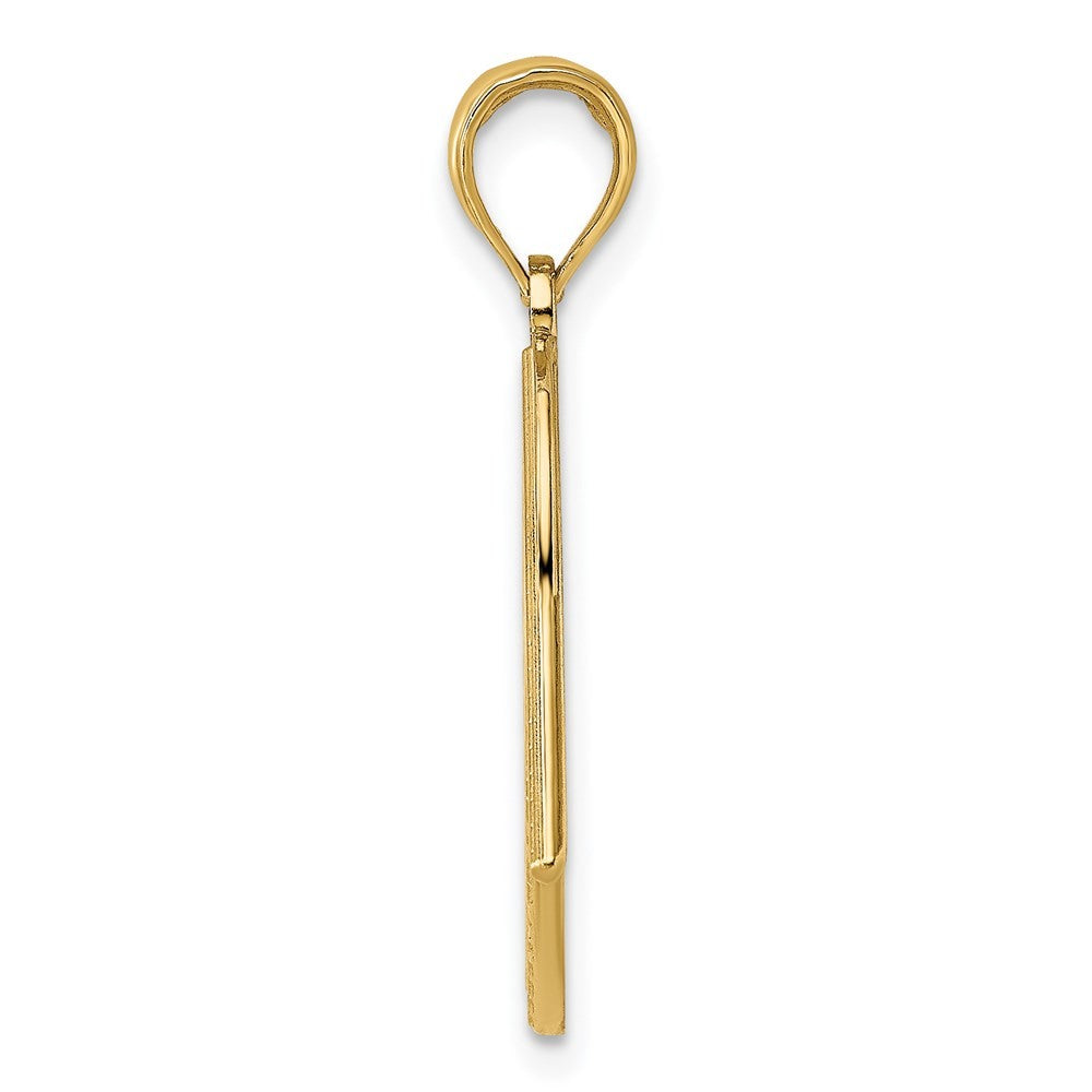 14k Yellow Gold Rhodium American Flag Charm Pendant
