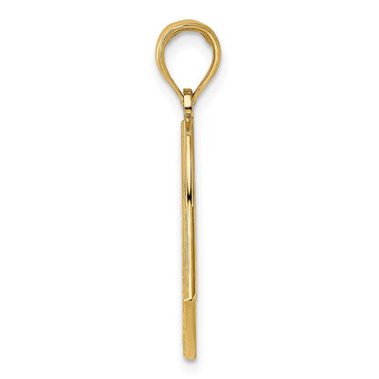 14k Yellow Gold Rhodium American Flag Charm Pendant