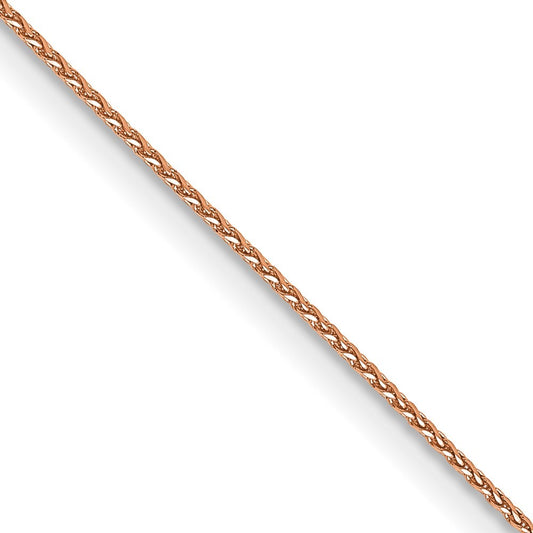 14K Rose Gold 24 inch .85mm Diamond-cut Spiga Chain Necklace