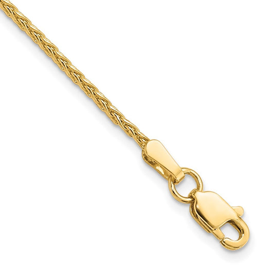 14k Yellow Gold 9 inch 1.5mm Parisian Wheat with Lobster Clasp Anklet