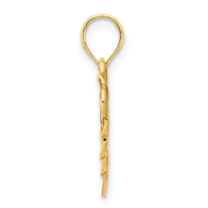 14k Yellow Gold Fancy Heart Pendant for Women