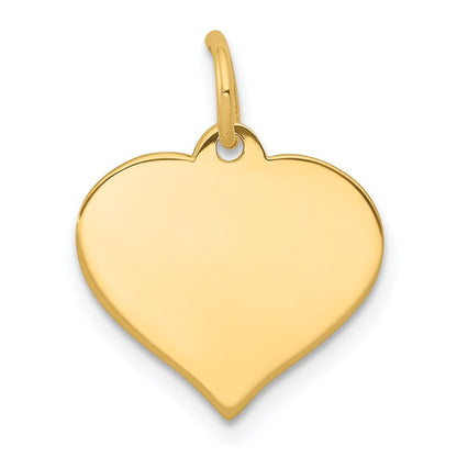 14k Yellow Gold Heart Disc Charm Pendant
