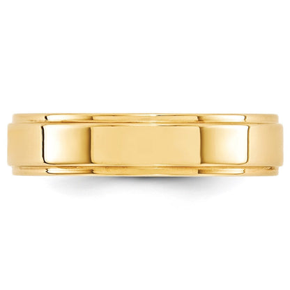14K Yellow Gold Yellow Gold 5mm Flat with Step Edge Wedding Band Size 8