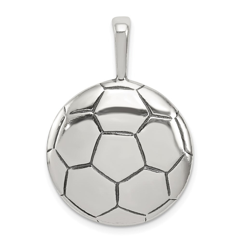 Sterling Silver Antiqued Soccer Ball Pendant Holiday Gift for Women