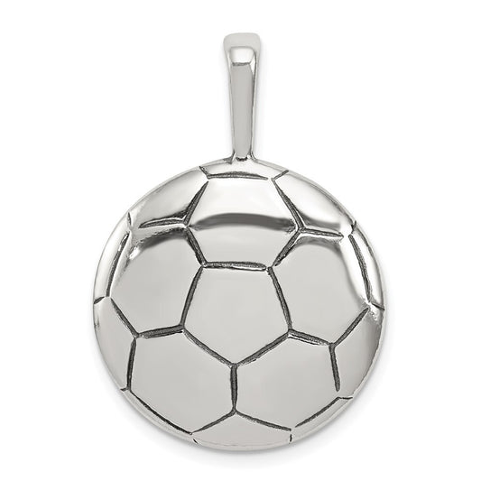 Sterling Silver Antiqued Soccer Ball Pendant Holiday Gift for Women