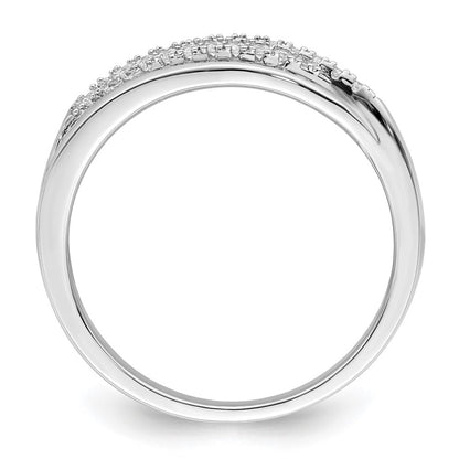 Sterling Silver Rhodium plated CZ Twisted Band Size 7