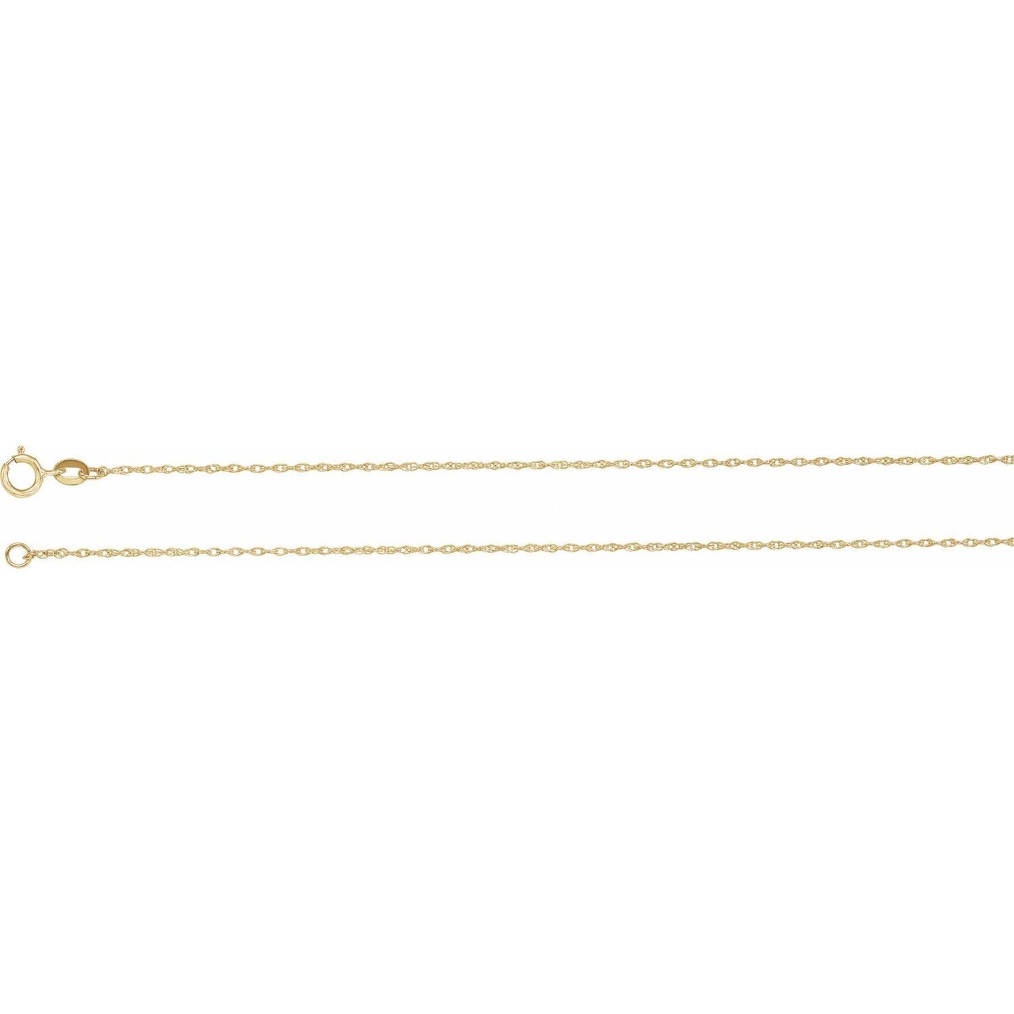 14k Yellow Gold 1 mm Rope 20" Chain Necklace Fine Gift for Women