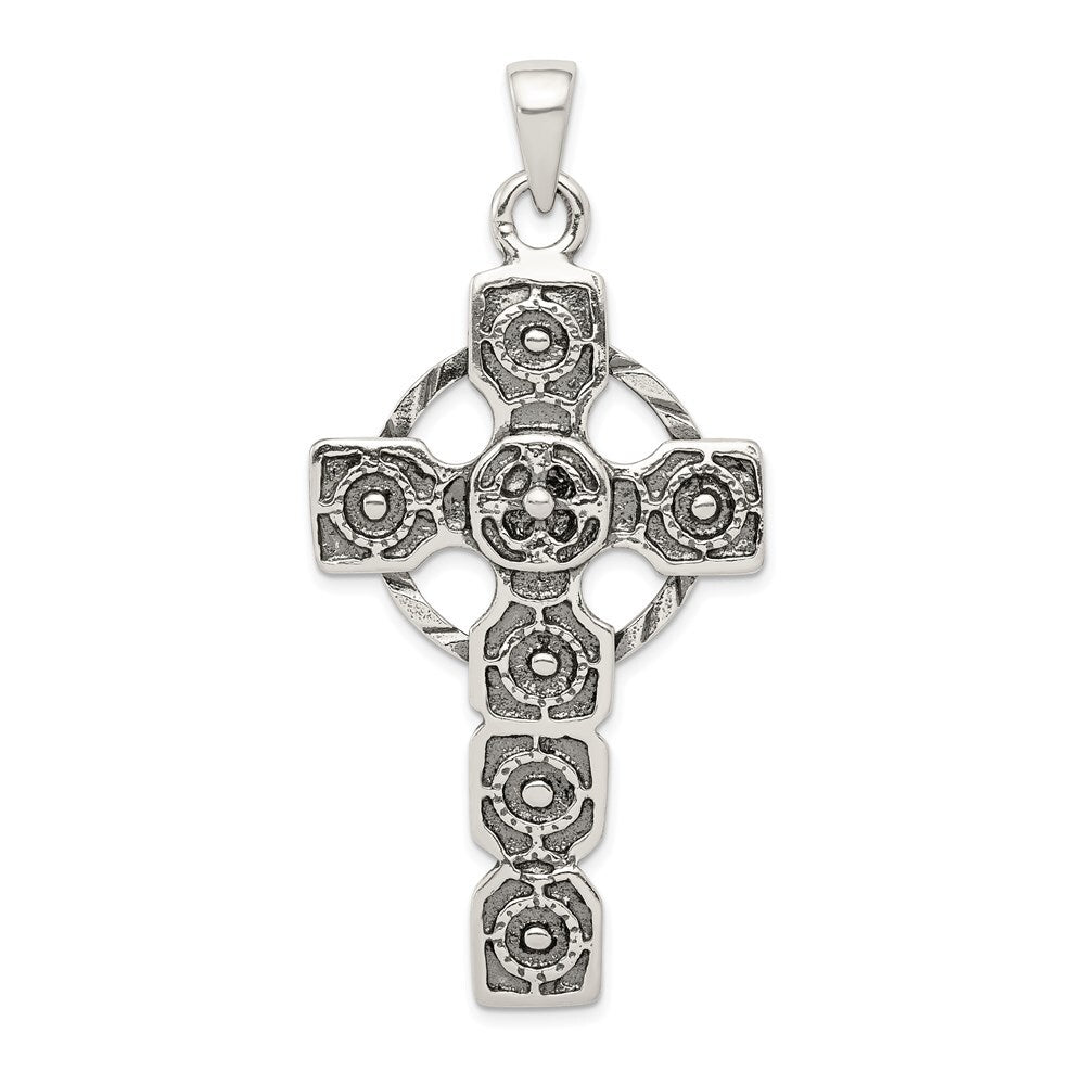 Sterling Silver Antiqued Celtic Cross Pendant Holiday Gift for Women