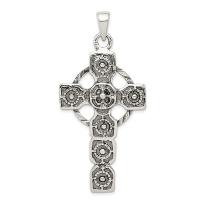 Sterling Silver Antiqued Celtic Cross Pendant Holiday Gift for Women
