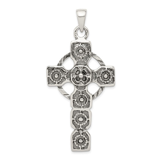 Sterling Silver Antiqued Celtic Cross Pendant Holiday Gift for Women