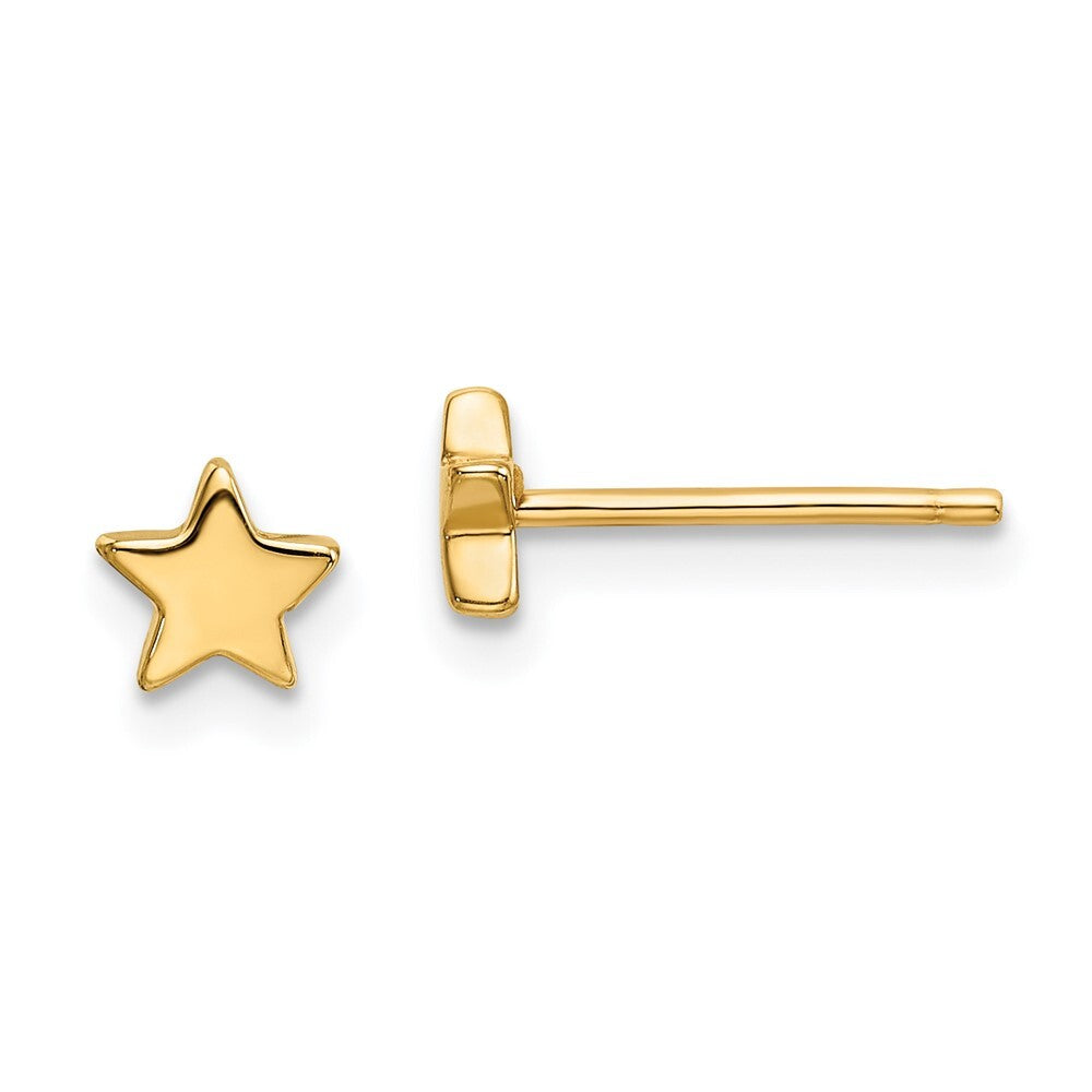 14k Yellow Gold Gold Polished Star Stud Earrings Gift for Women