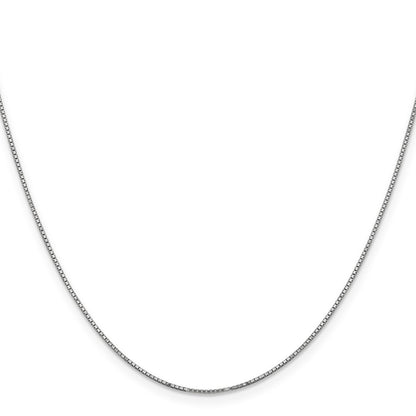 14K White Gold 24 inch .9mm Box Chain Necklace