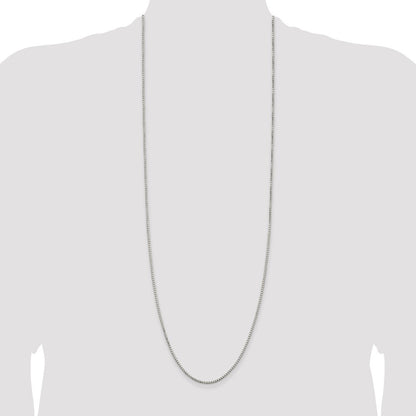 Sterling Silver 1.7mm 8 Sided Diamond-cut Box Chain