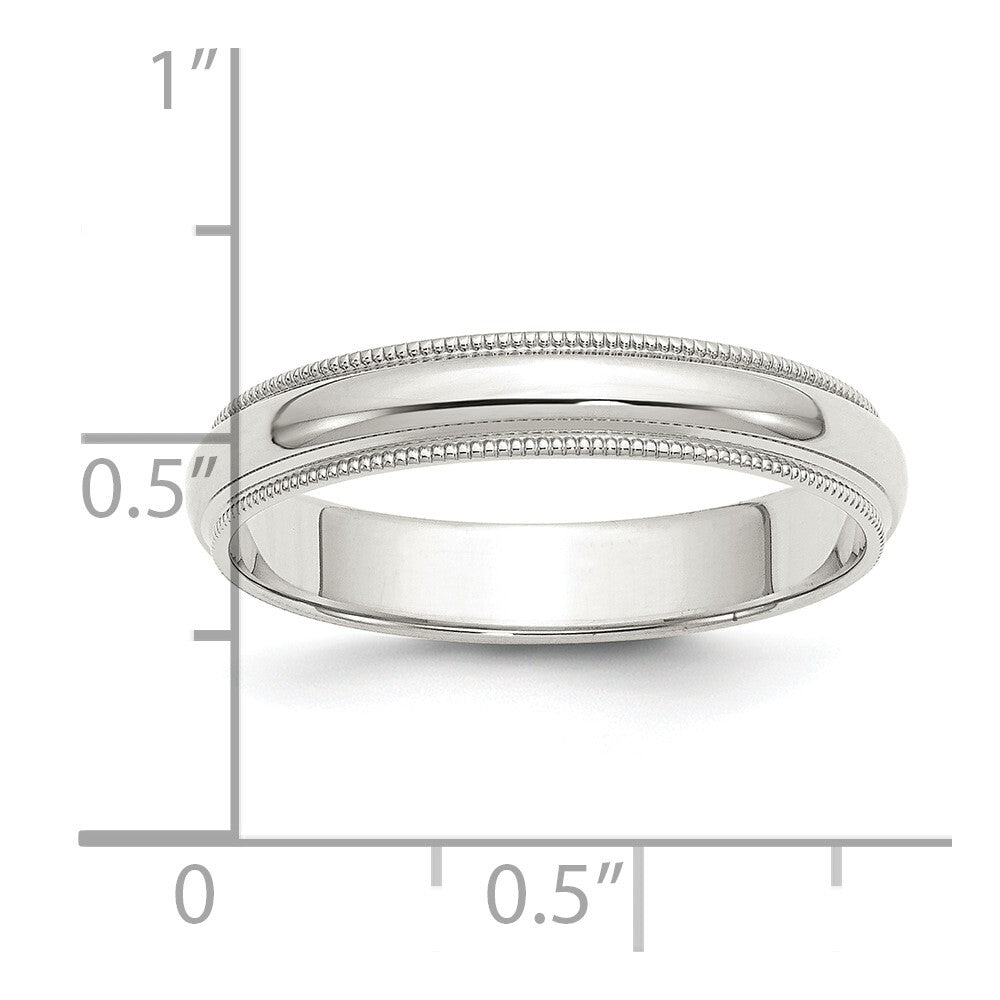 Sterling Silver 4mm Half Round Milgrain Size 6 Band Ring