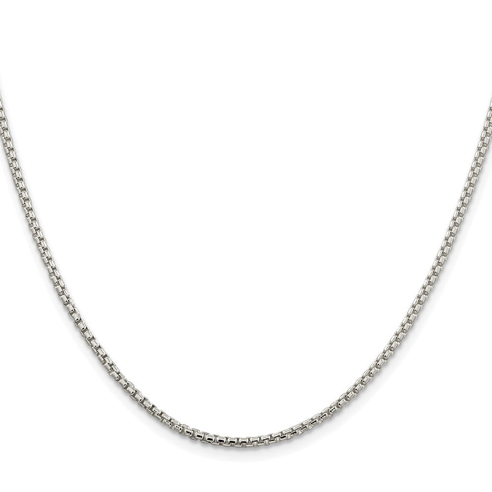 Sterling Silver Rhodium-plated 2mm Round Box Chain Necklace