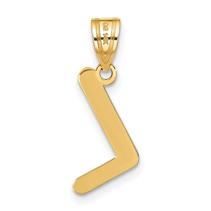 14k Yellow Gold Polished Bubble Letter L Initial Pendant for Women