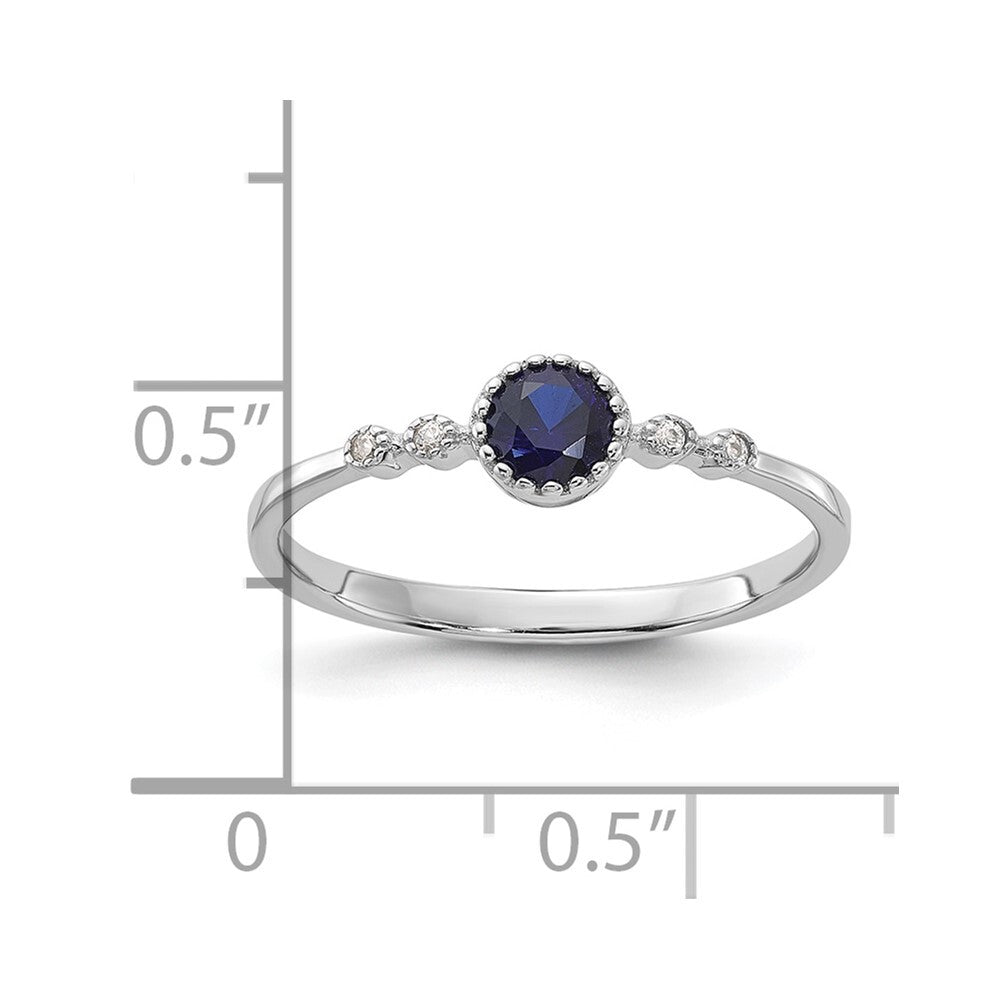 Sterling Silver Rhodium-plated .43CrBlue Spinel .02Cr WSA Ring Size 7