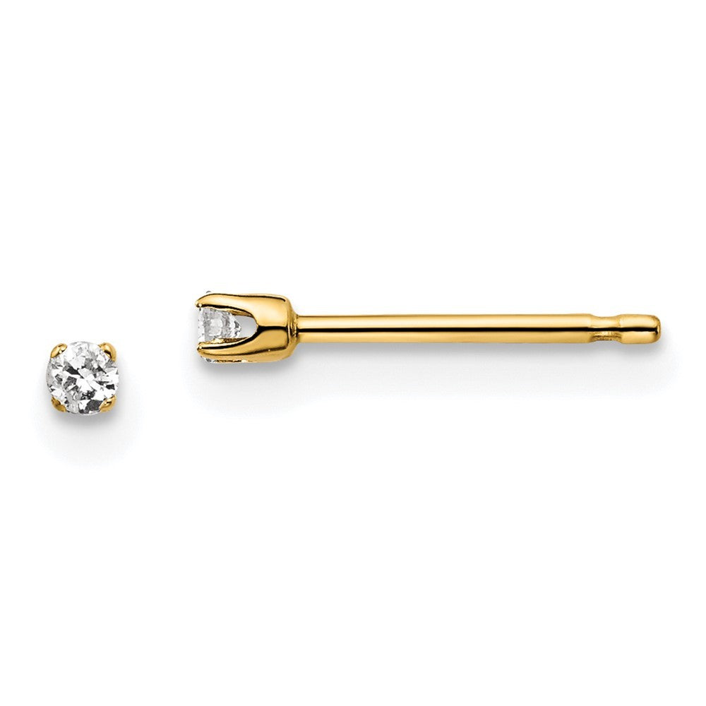 14ky .05ct. I2 K-L Diamond Stud Push-on Earrings