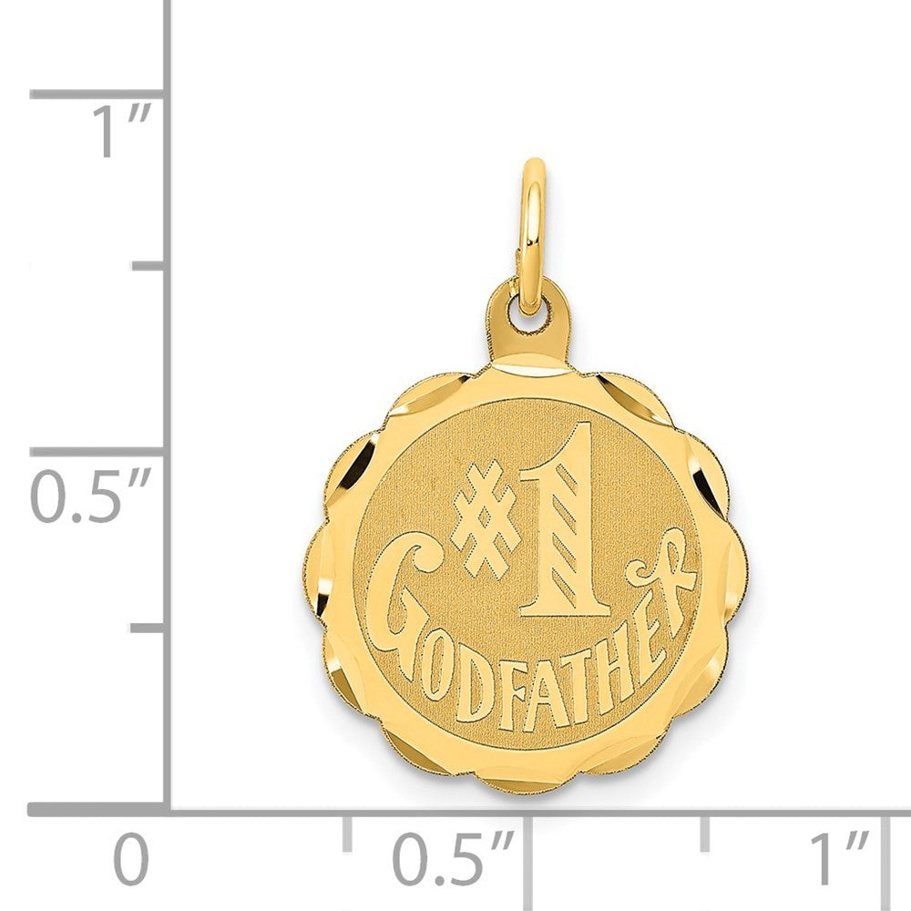 14k Yellow Gold #1 GODFATHER 19mm Engravable Disc Charm