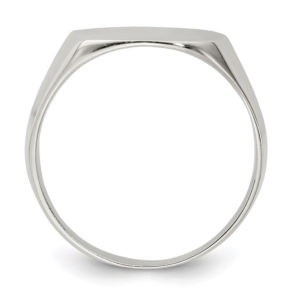 Sterling Silver 14x15mm Closed Back Signet Ring Size 11