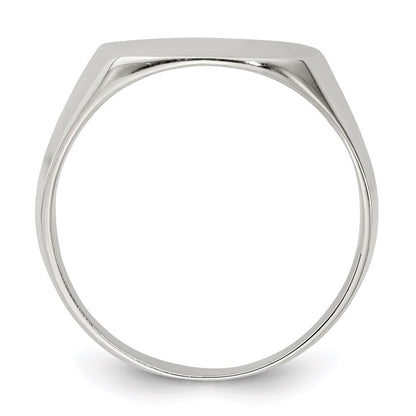 Sterling Silver 14x15mm Closed Back Signet Ring Size 11