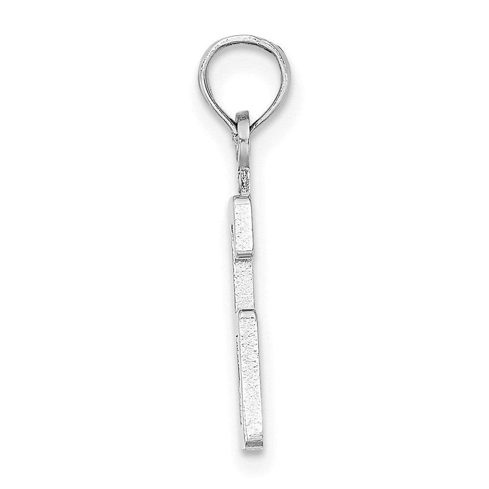 14K White Polished Number 6 Pendant
