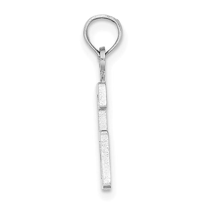 14K White Polished Number 6 Pendant