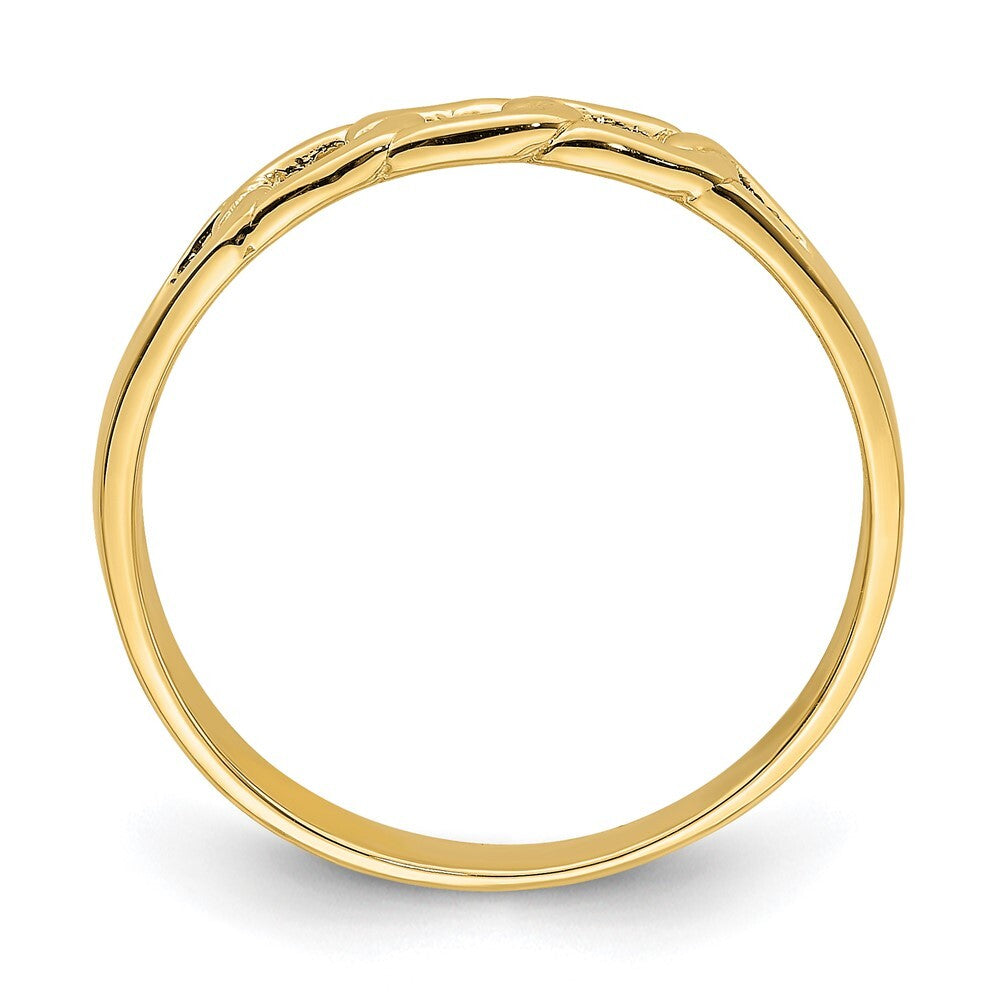 14K Yellow Gold Polished Link Band Ring Size 7