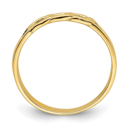 14K Yellow Gold Polished Link Band Ring Size 7