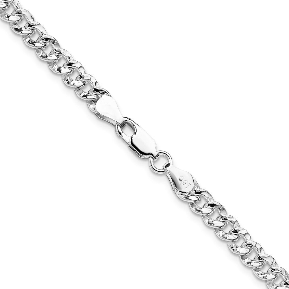 Sterling Silver 4.75mm Hammered Curb Chain Necklace