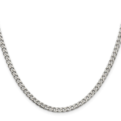 Sterling Silver Polished 3.5mm Curb Chain Necklace