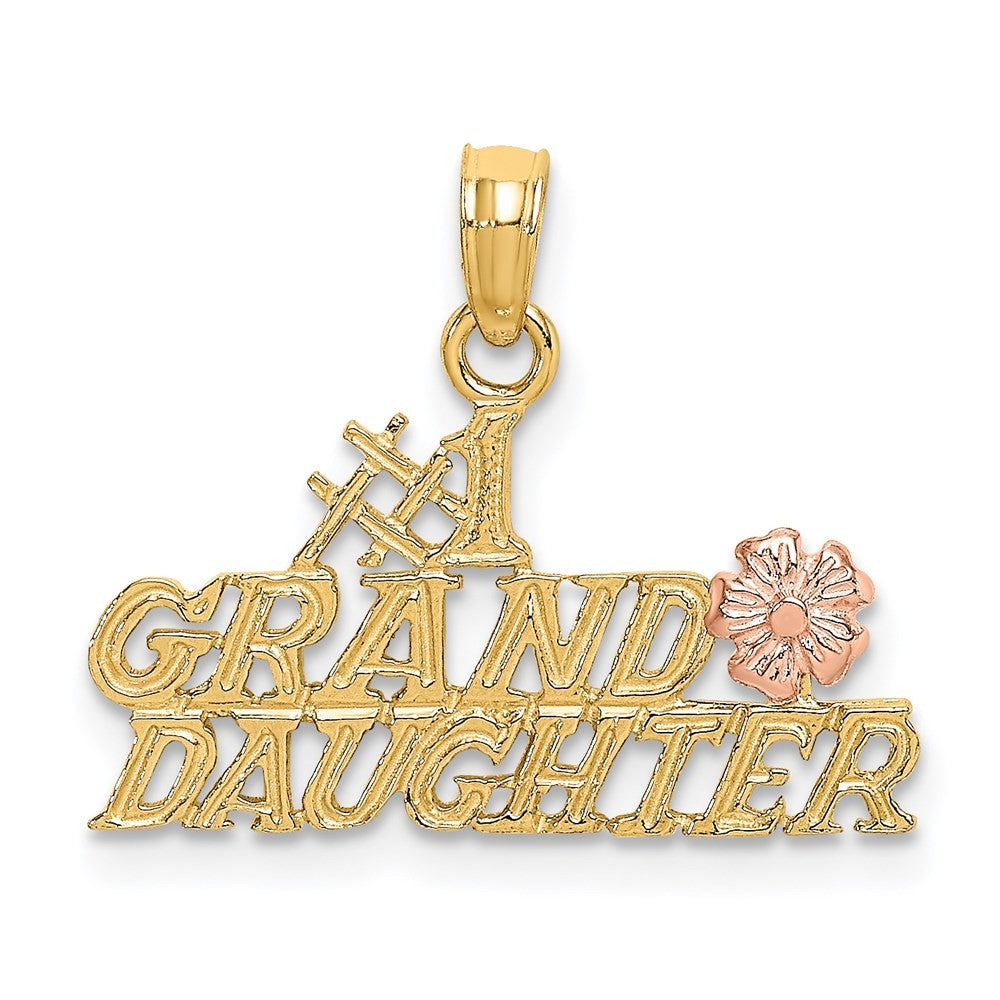 14k Two-Tone #1 GRANDDAUGHTER with Flowers Charm
