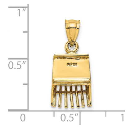 14k Yellow Gold 3D Cranberry Scoop Charm Pendant for Women