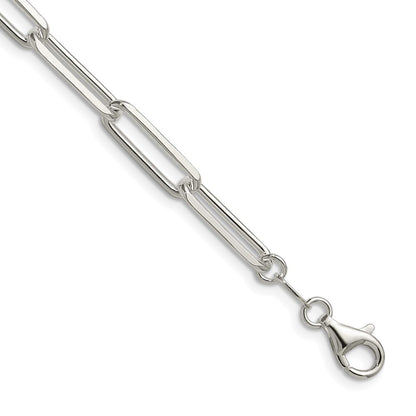 Sterling Silver 5.5mm Diamond-Cut Paperclip Chain Necklace