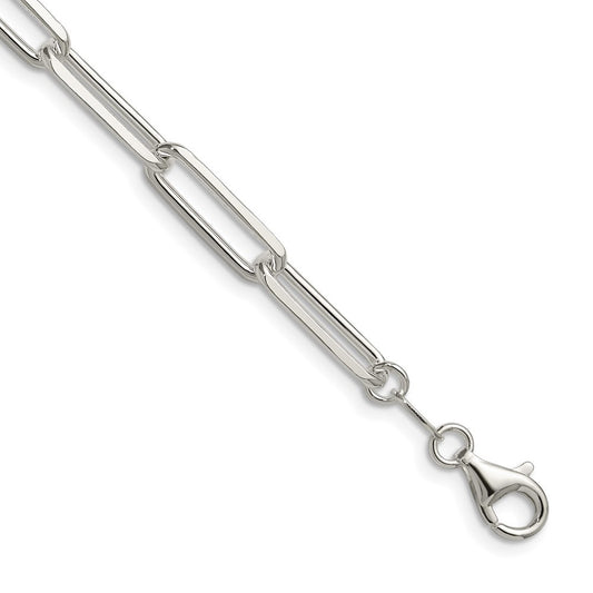 Sterling Silver 5.5mm Diamond-Cut Paperclip Chain Necklace