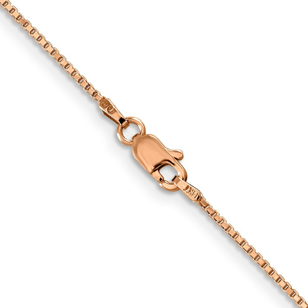14K Rose Gold 18 inch 1mm Box Link Chain Necklace