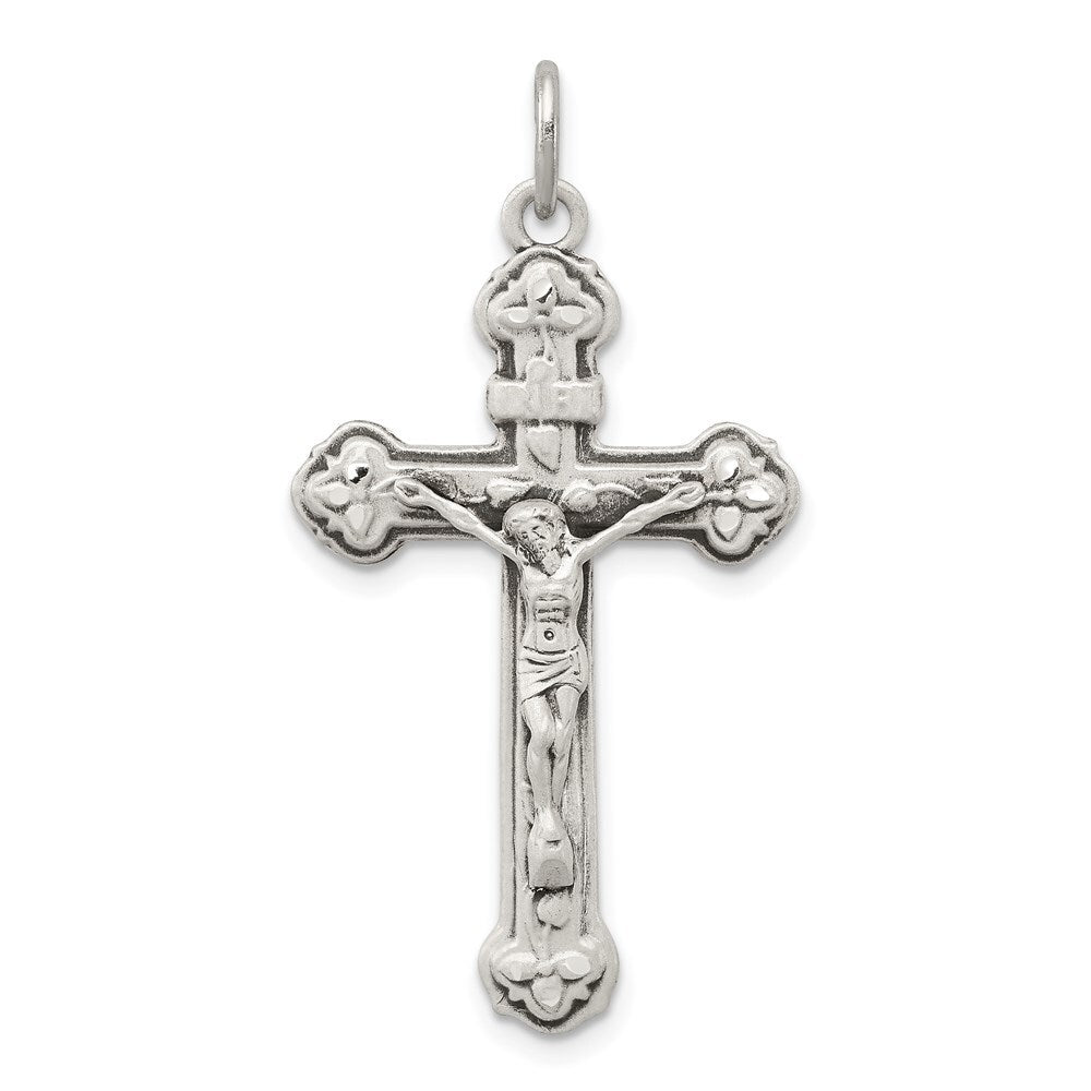 Sterling Silver Antiqued INRI Crucifix Pendant Holiday Gift for Women