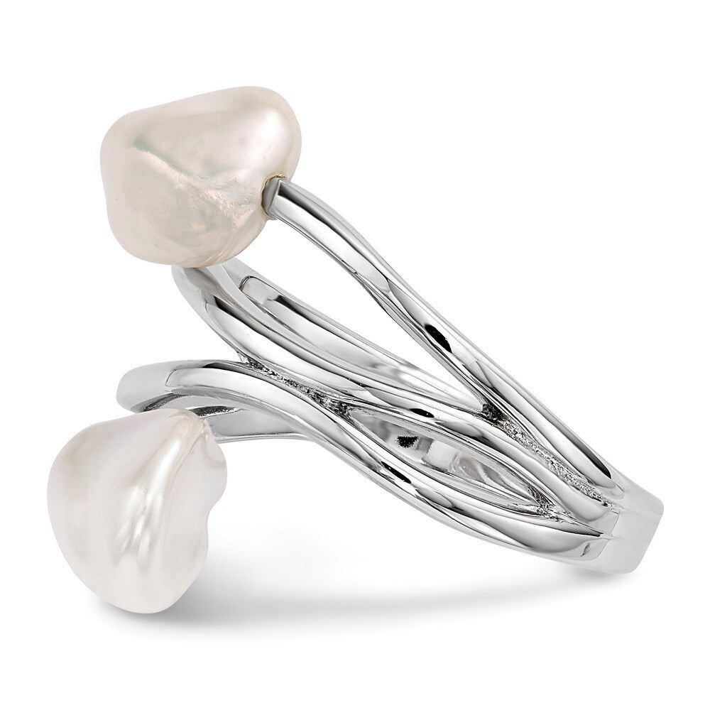 Sterling Silver 7-8mm White Baroque Freshwater Cultured Pearl Ring
