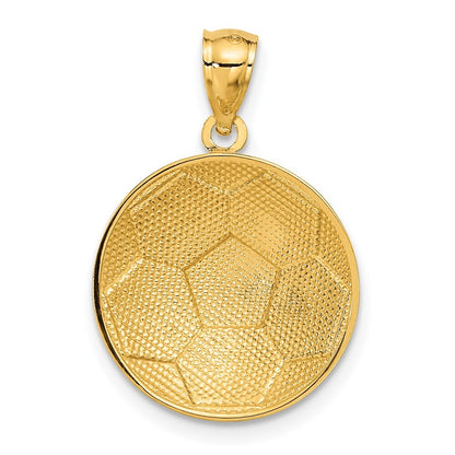 14k Yellow Gold Soccer Ball Pendant for Women