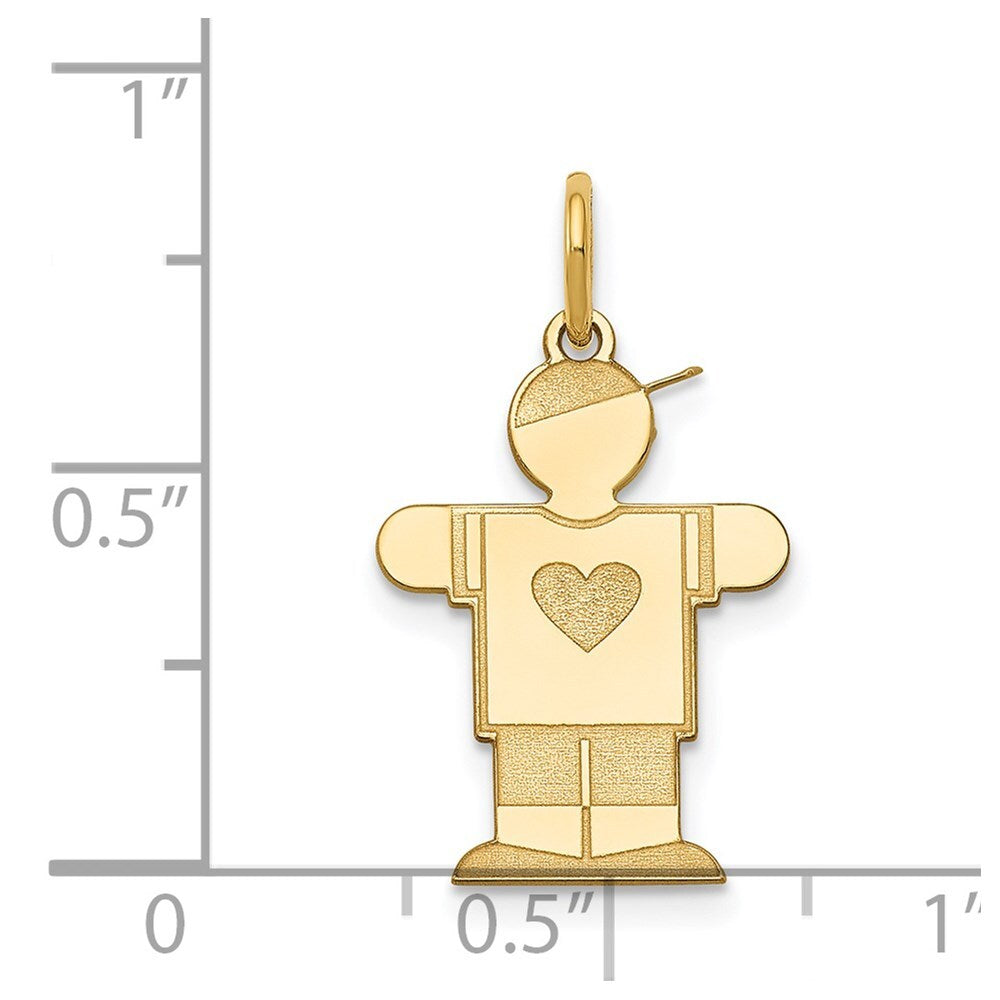 14k Yellow Gold Kid Charm Pendant for Women