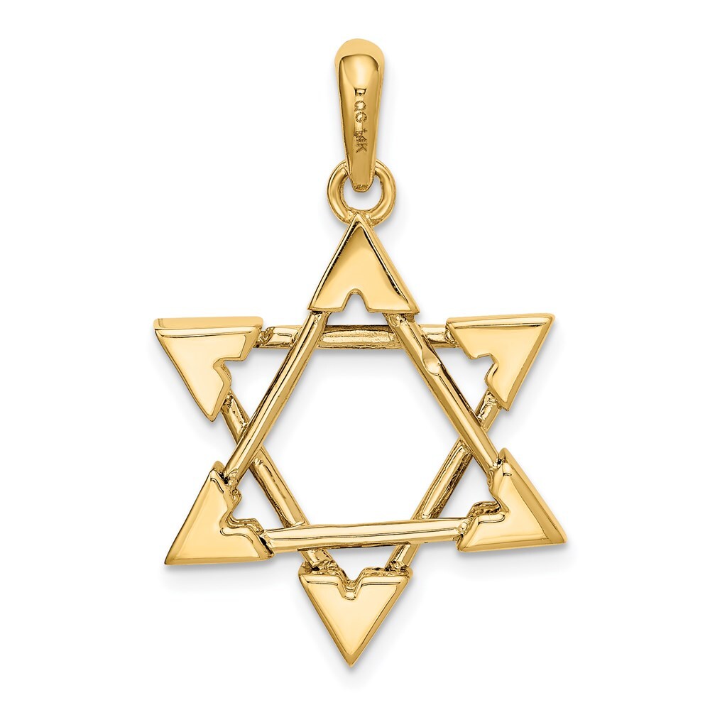 14k Two-tone Gold Star of David Pendant for Women